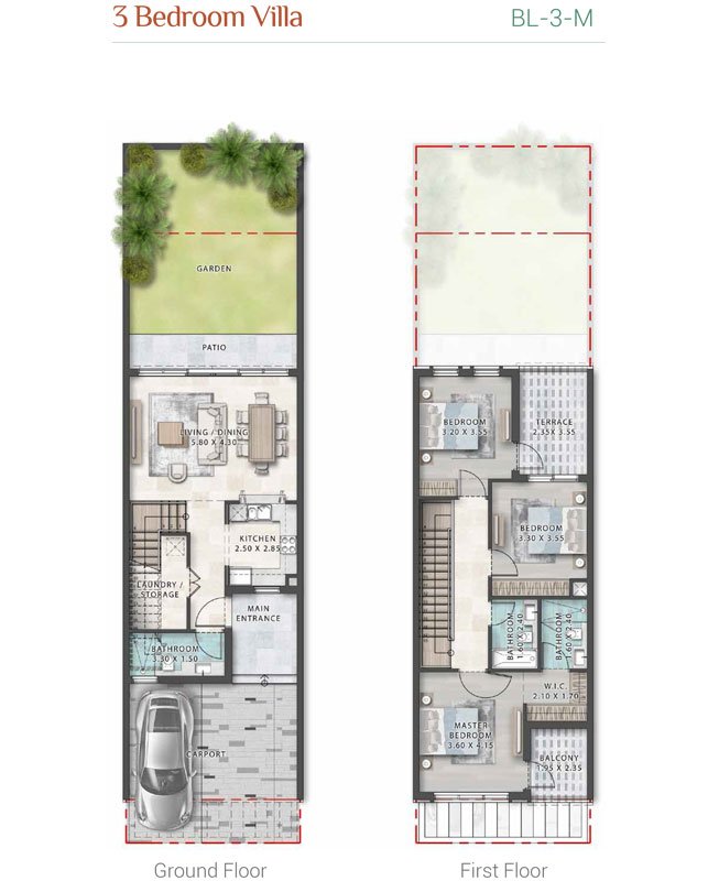 3 Bedroom floor plan