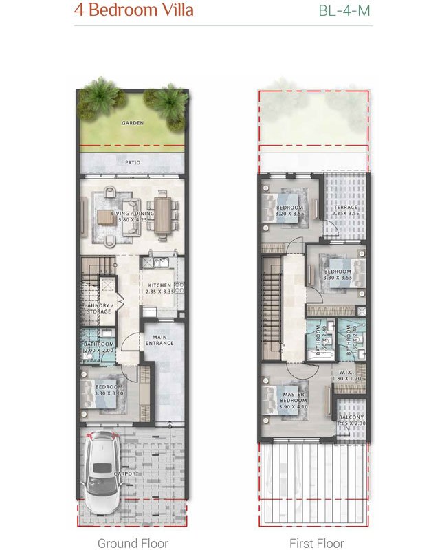 4 Bedroom floor plan