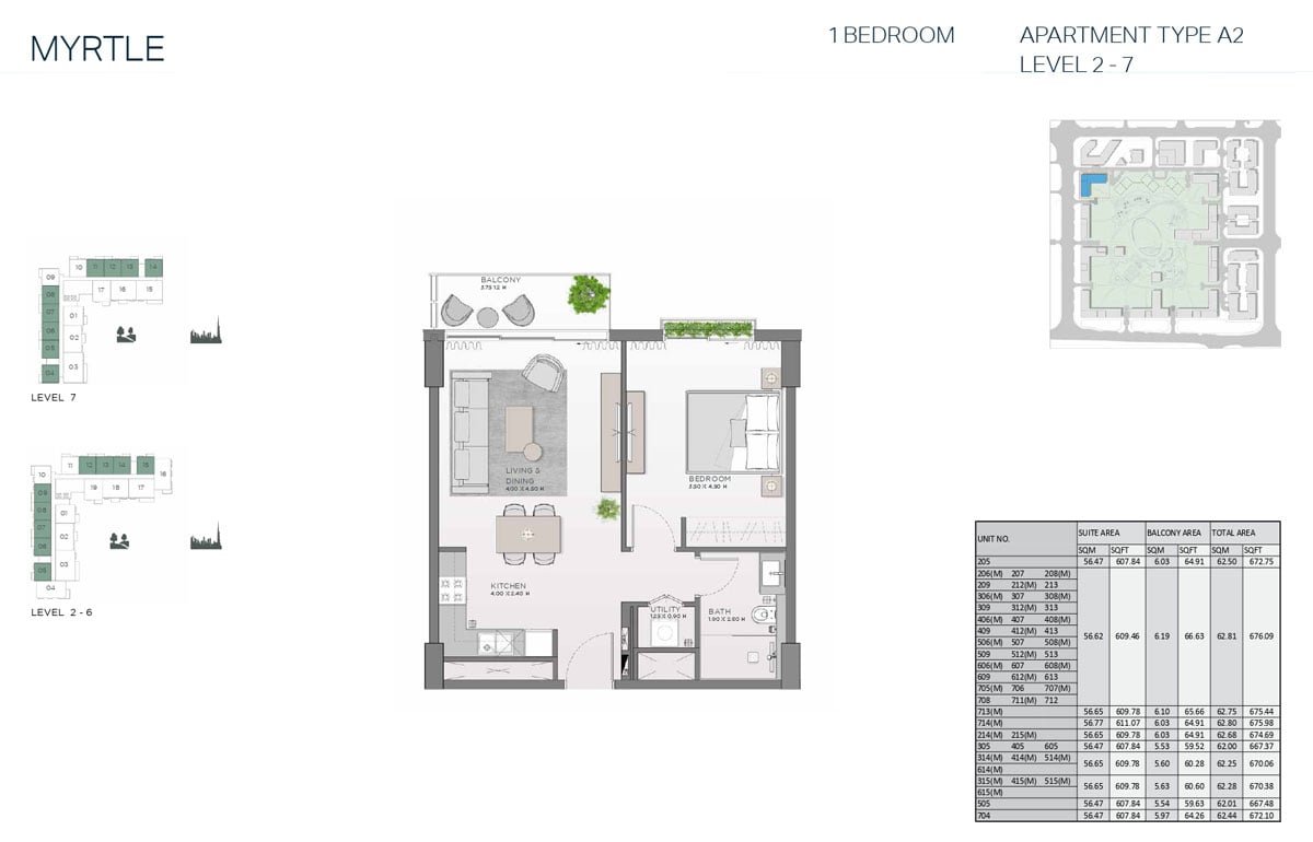 1 Bedroom floor plan