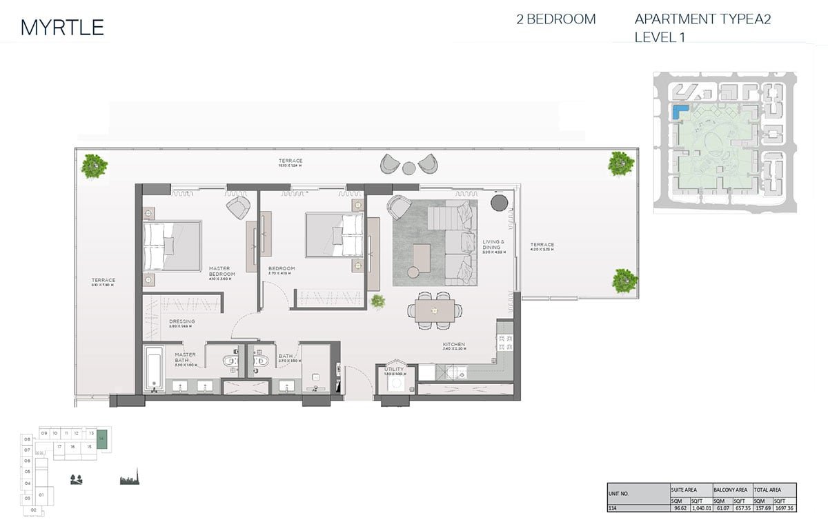2 Bedroom floor plan