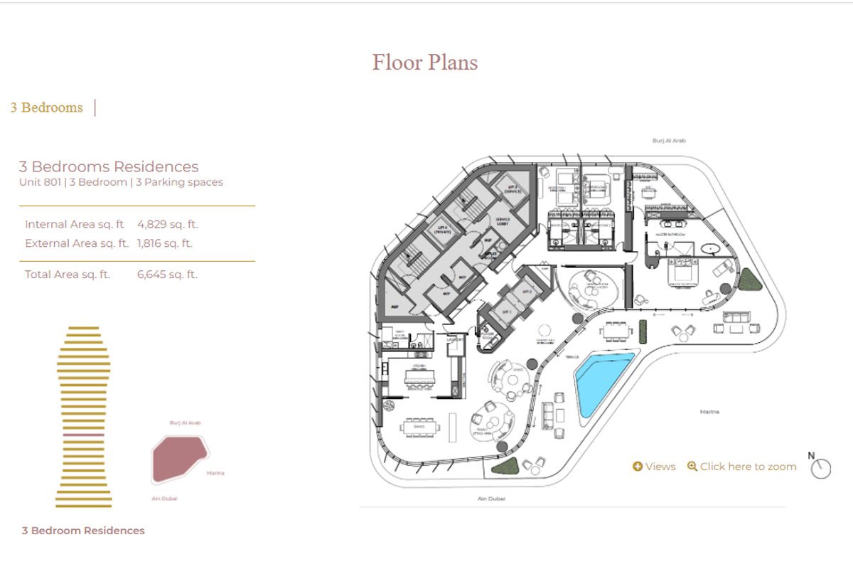 3 Bedroom floor plan