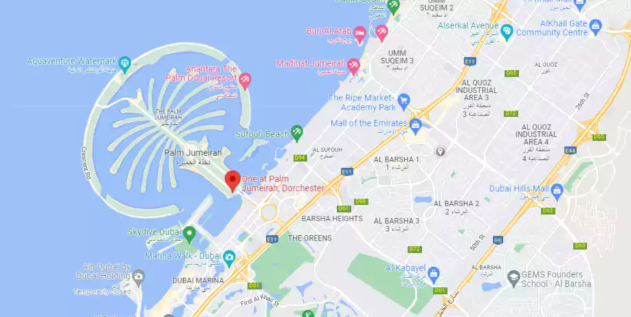 Ava at Palm location map