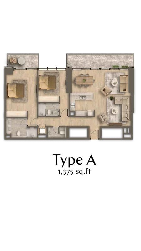 2 Bedroom floor plan