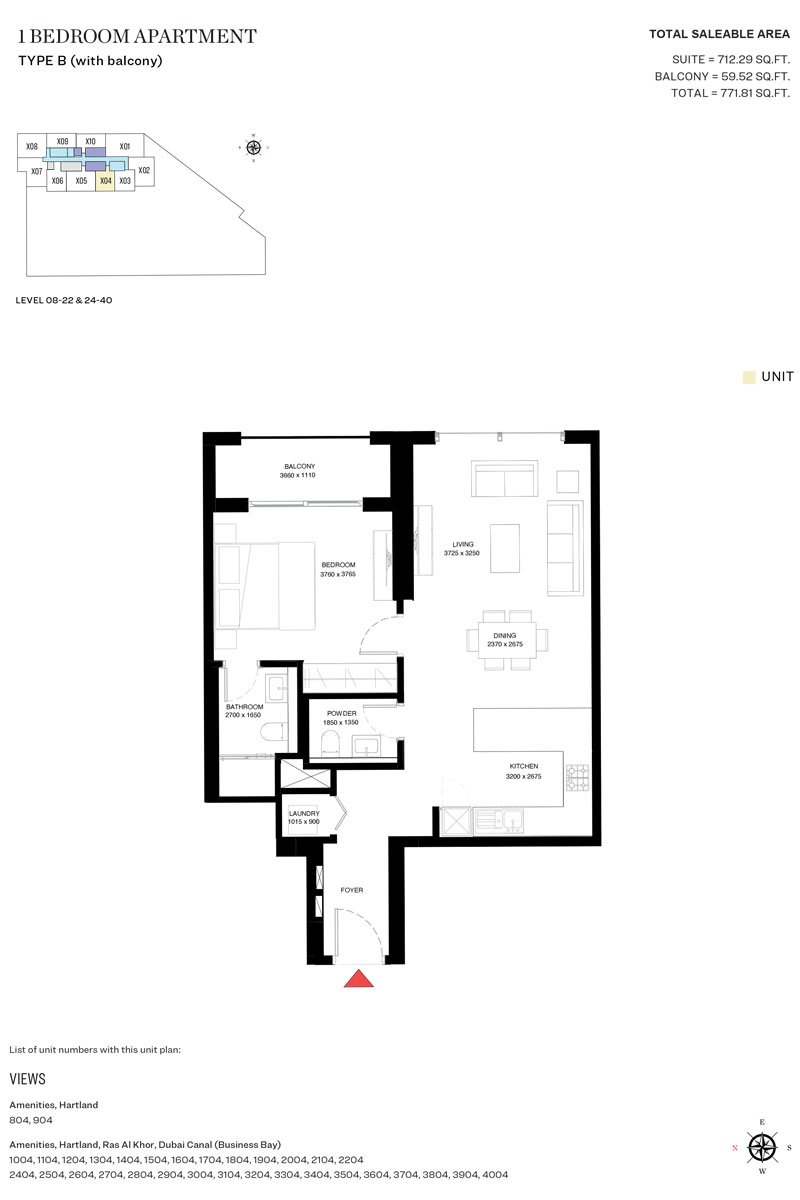 1 Bedroom floor plan