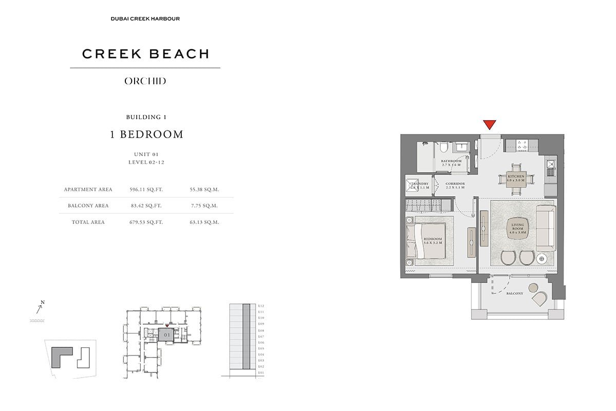 1 Bedroom floor plan