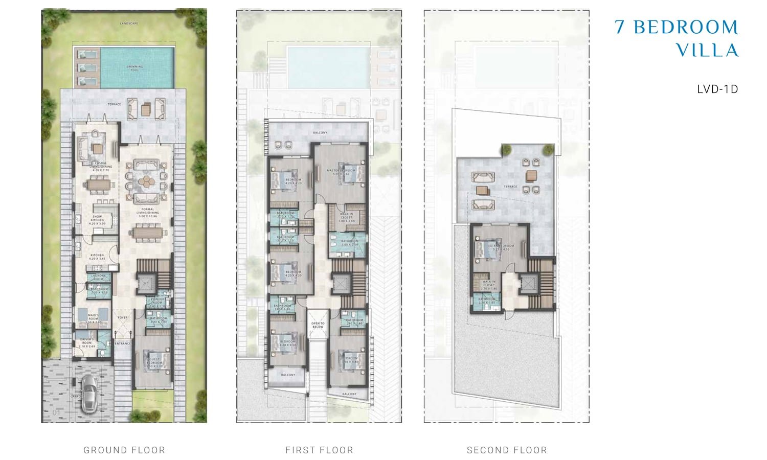 7 Bedrooms + Maid floor plan