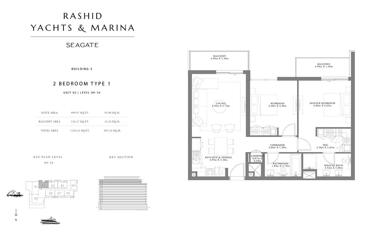 2 Bedrooms floor plan