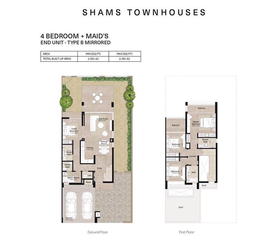 4 Bedrooms + Maid floor plan