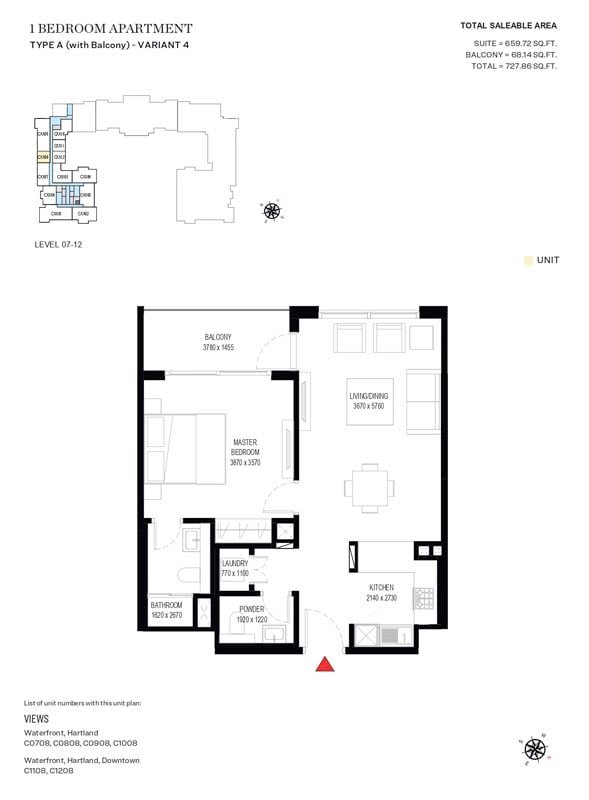 1 Bedroom floor plan