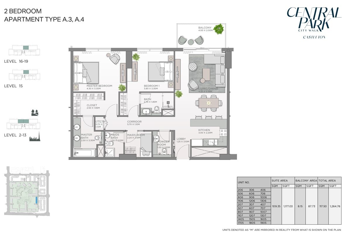 2 Bedroom floor plan