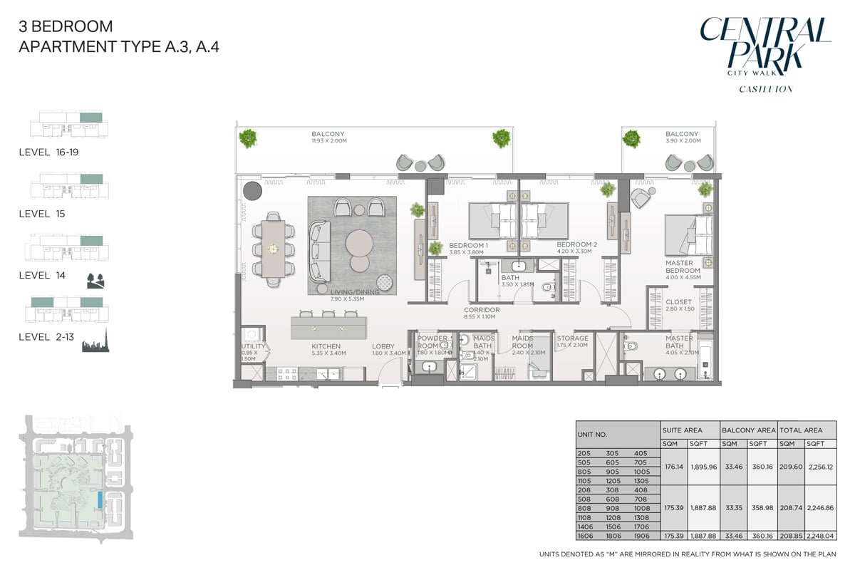 3 Bedroom floor plan