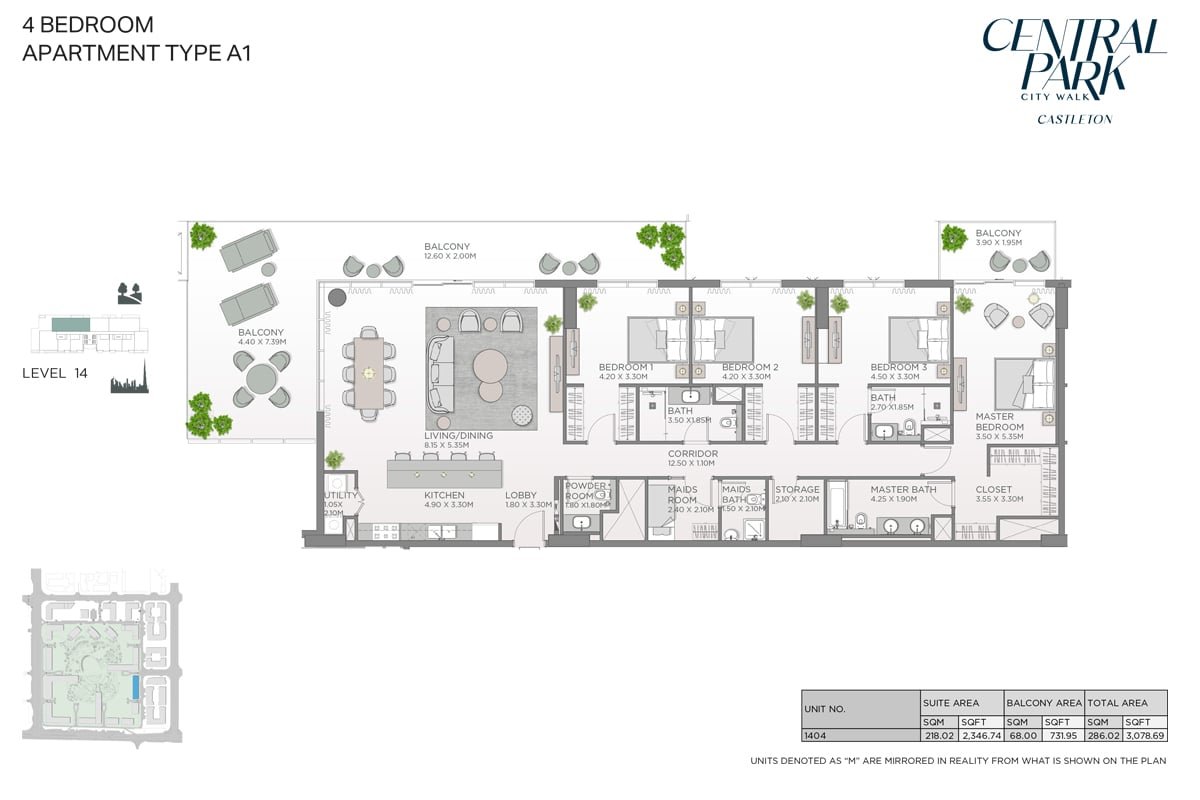 4 Bedroom floor plan