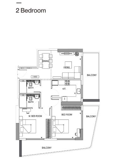 2 Bedroom floor plan