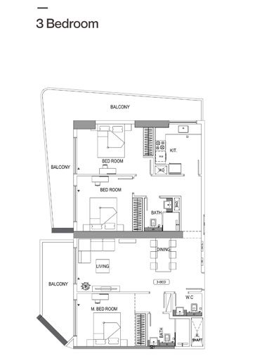 3 Bedroom floor plan