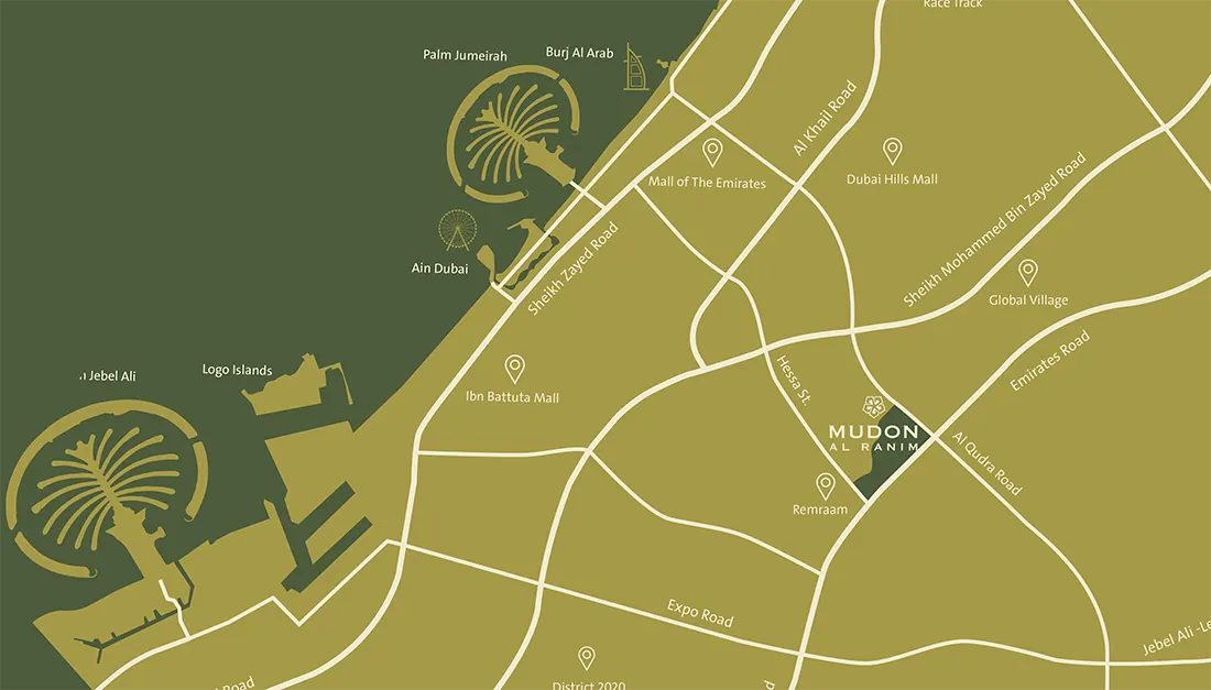 Mudon Al Ranim Phase 3 location map