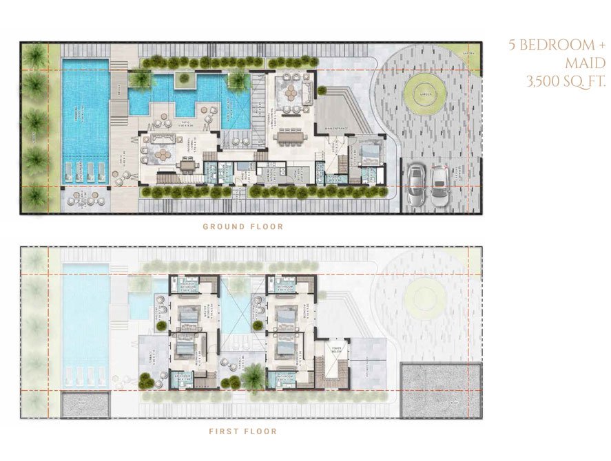 5 Bedrooms + Maid floor plan