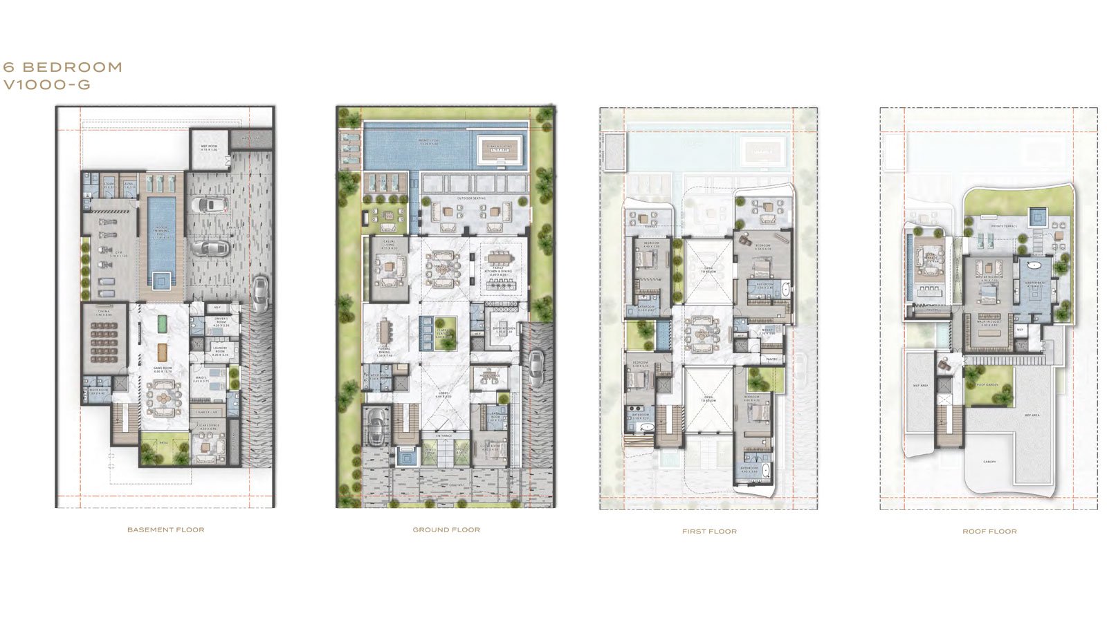 6 Bedrooms + Maid floor plan