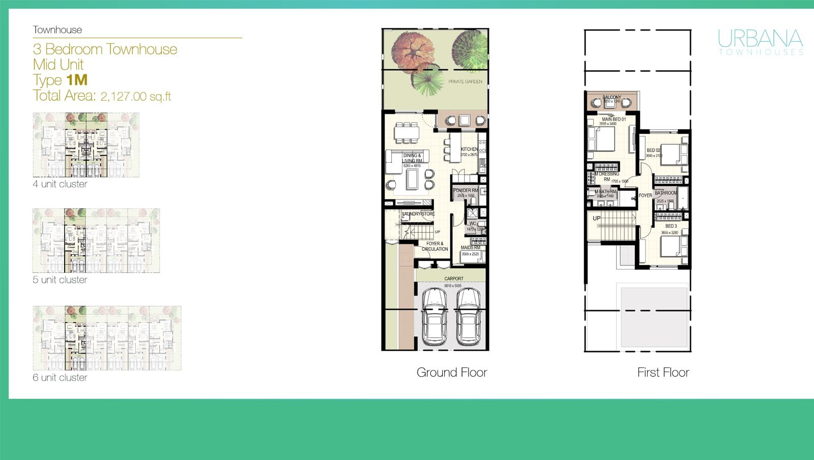 3 Bedrooms floor plan