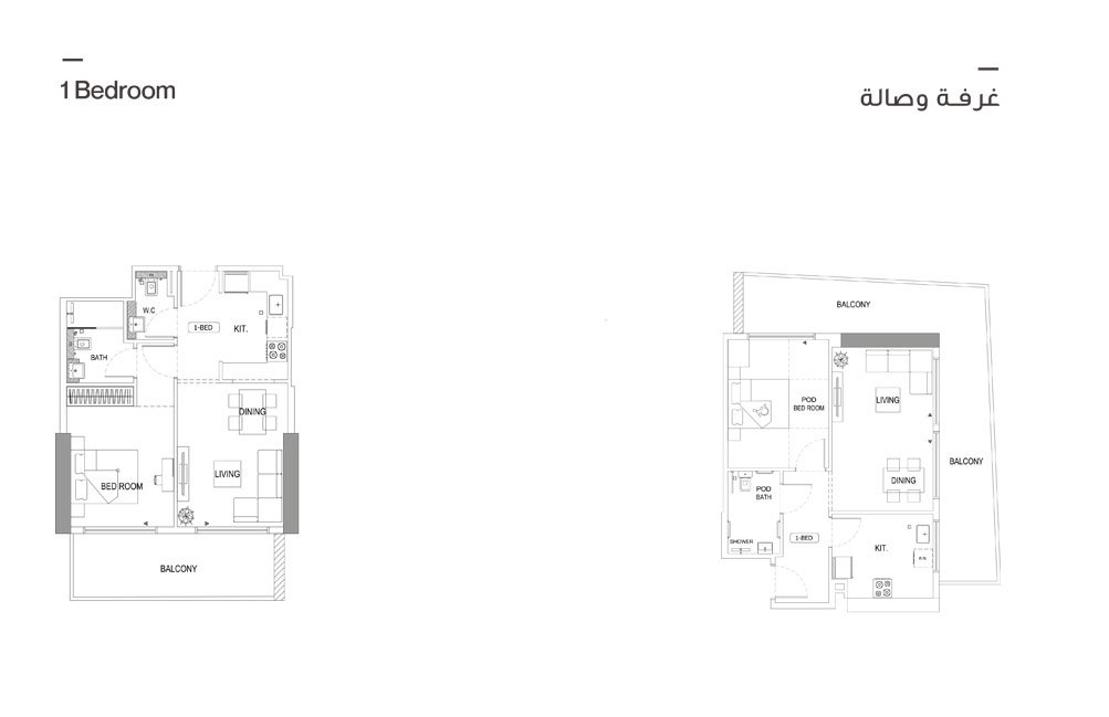 1 Bedroom floor plan