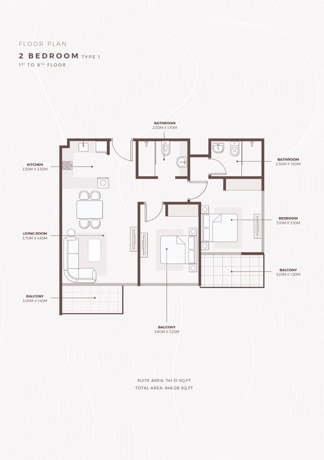 2 Bedroom floor plan