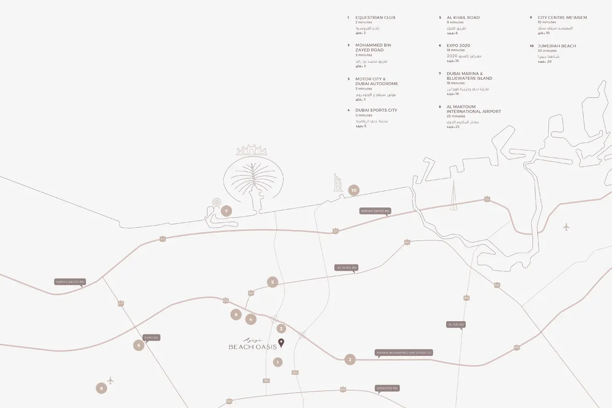 Azizi Beach Oasis location map