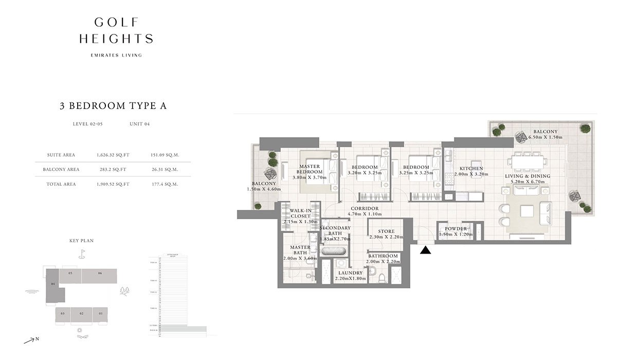 3 Bedroom floor plan