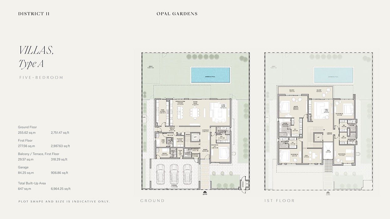 5 Bedrooms + Maid floor plan