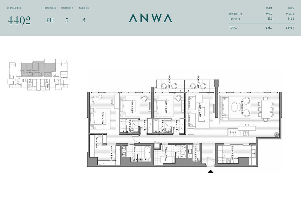 3 Bedroom floor plan
