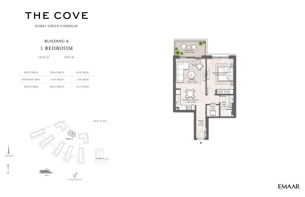 1 Bedroom floor plan