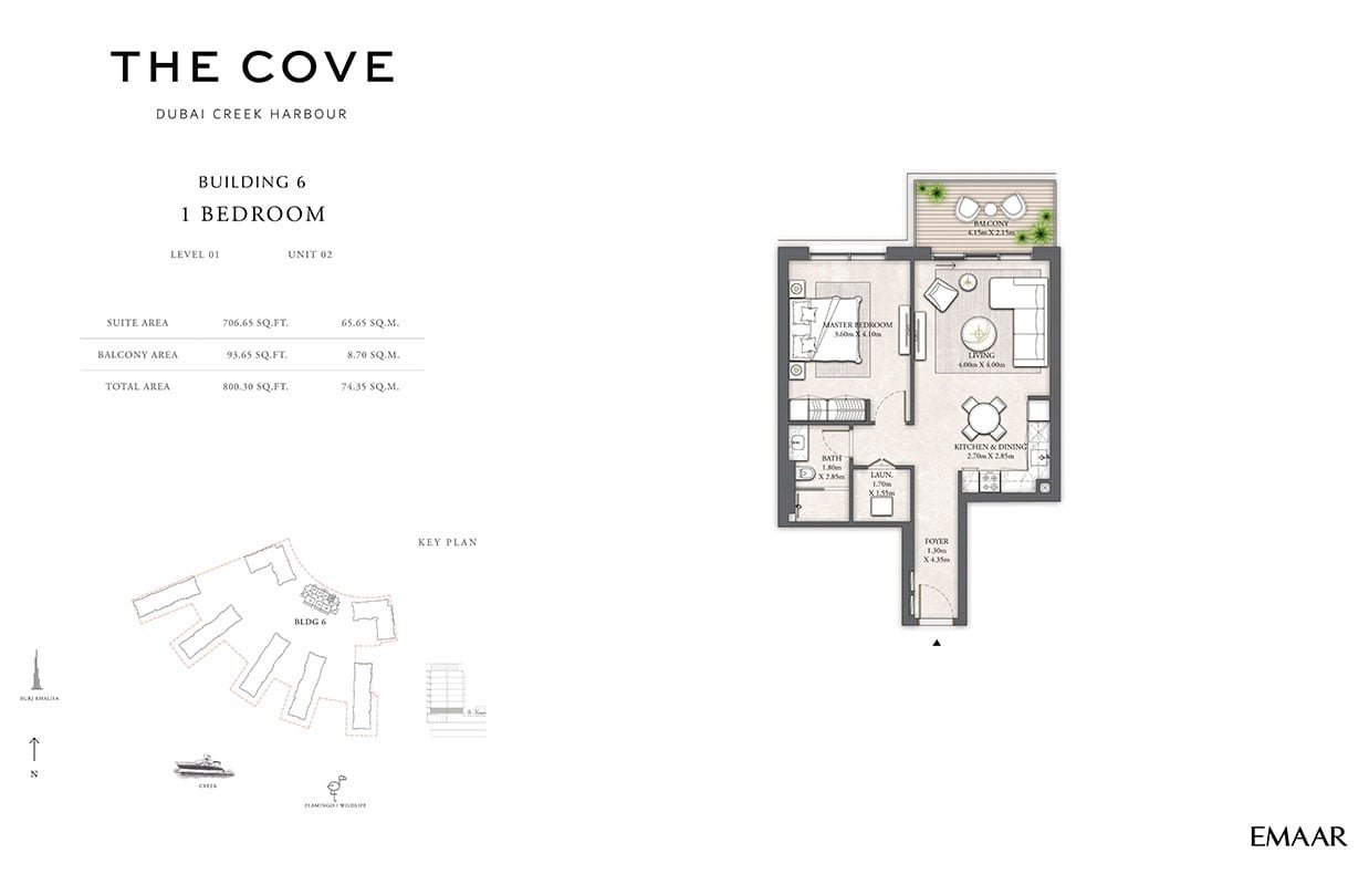 1 Bedroom floor plan