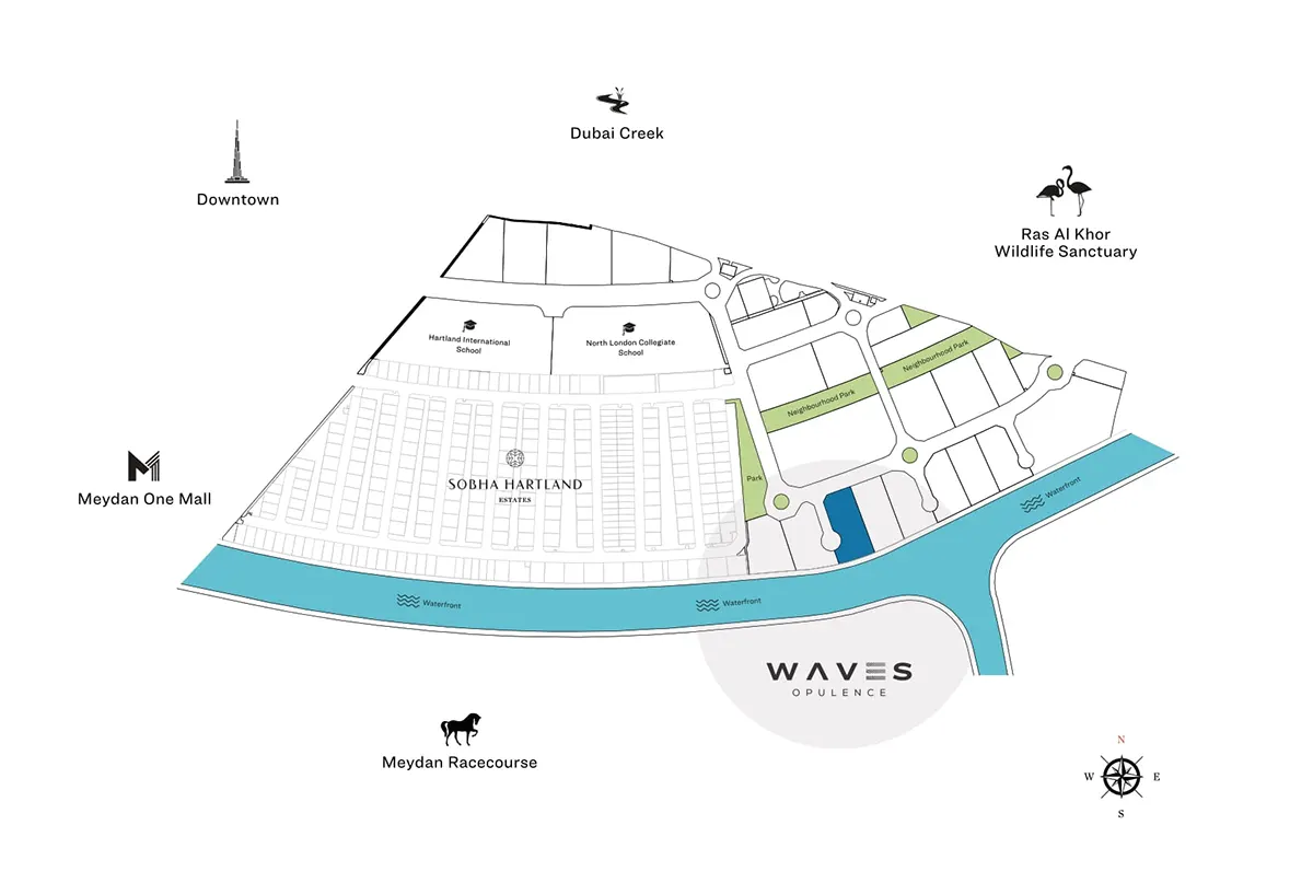 Sobha Waves Opulence location map