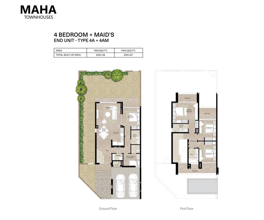4 Bedrooms + Maid floor plan