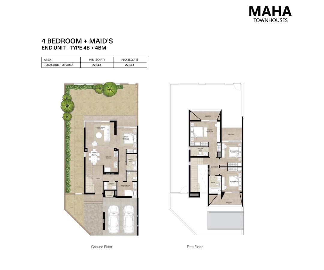 4 Bedrooms + Maid floor plan