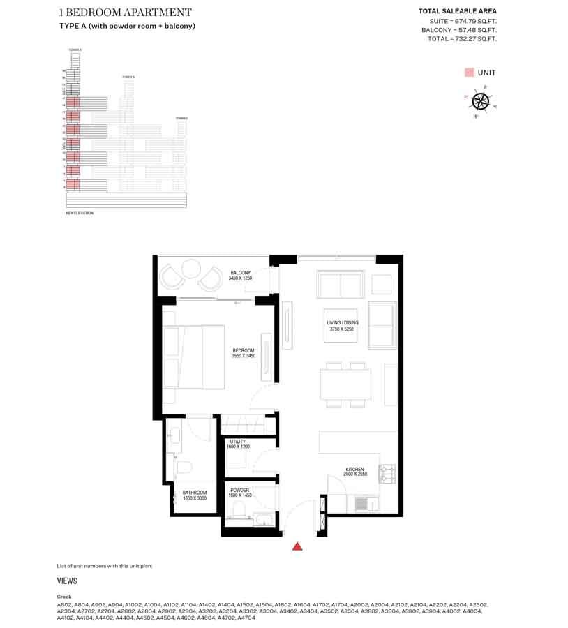 1 Bedroom floor plan