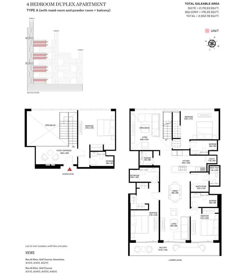 4 Bedrooms + Maid floor plan