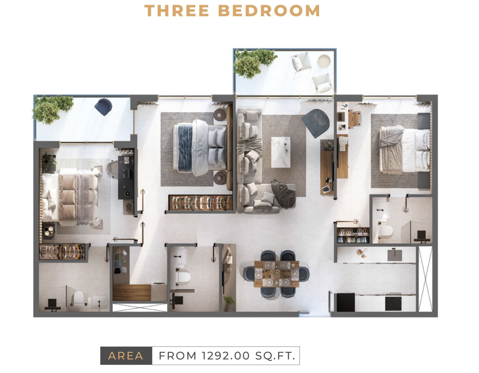 3 Bedroom floor plan
