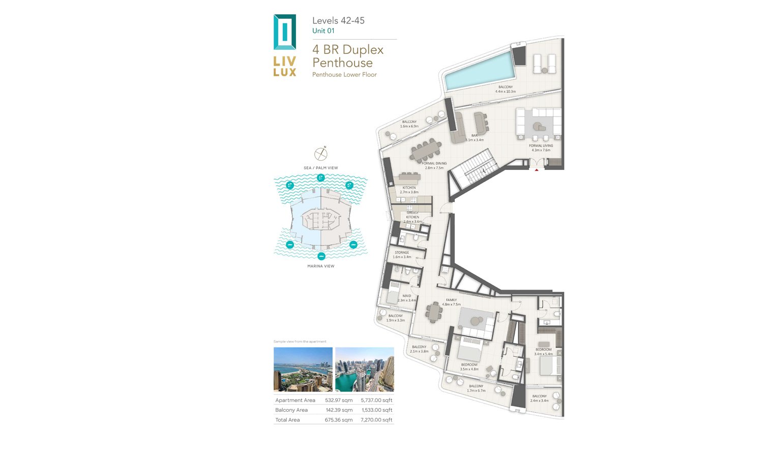 4 Bedrooms + Maid floor plan
