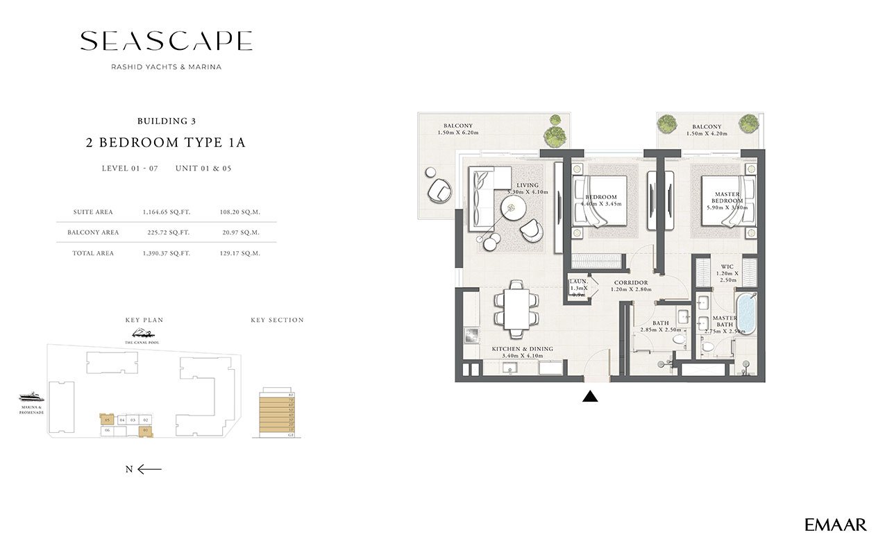 2 Bedrooms floor plan