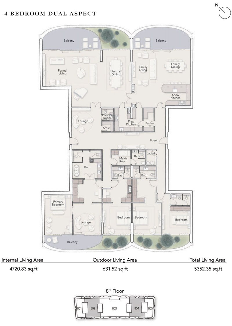 4 Bedrooms + Maid floor plan