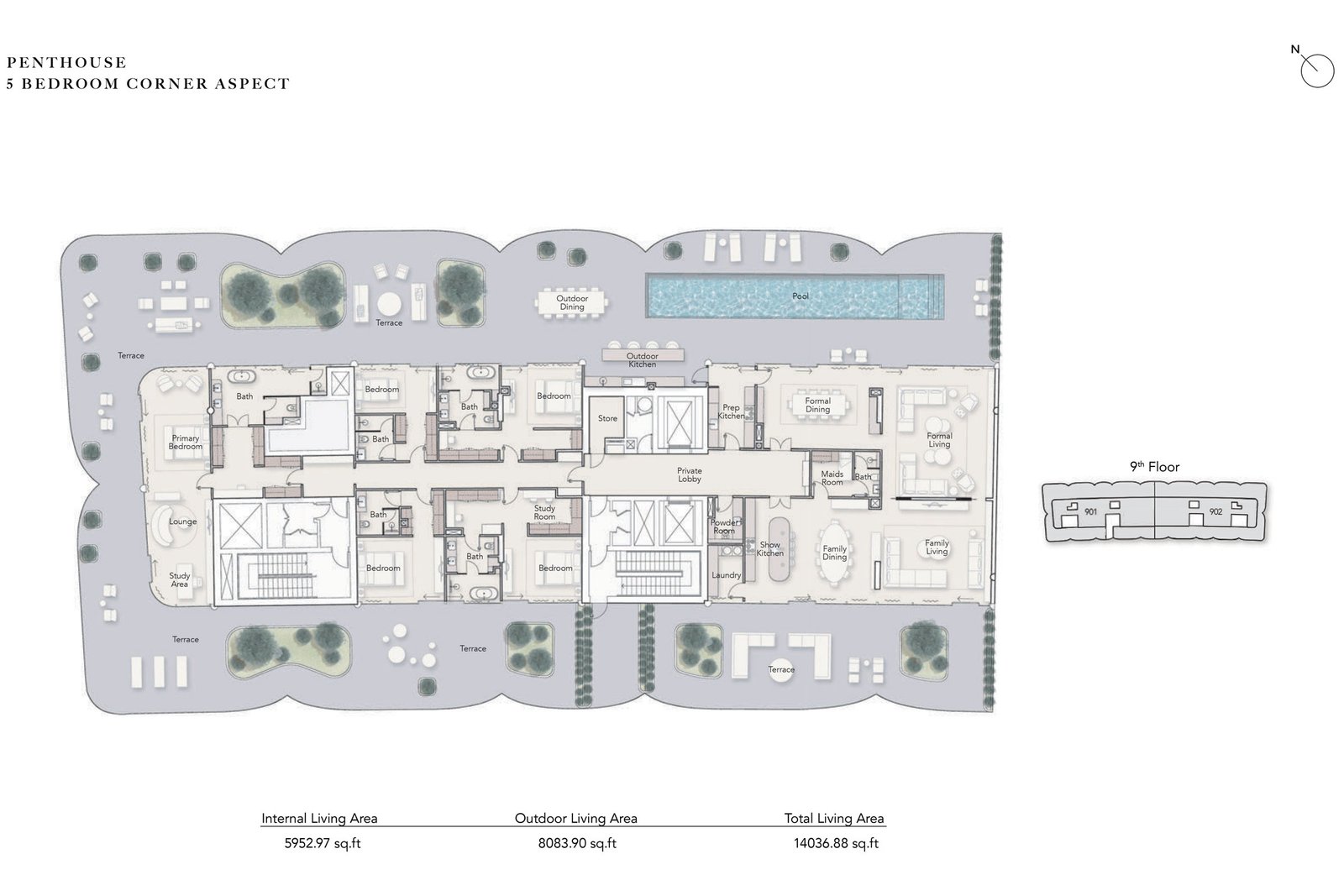 5 Bedrooms + Maid floor plan