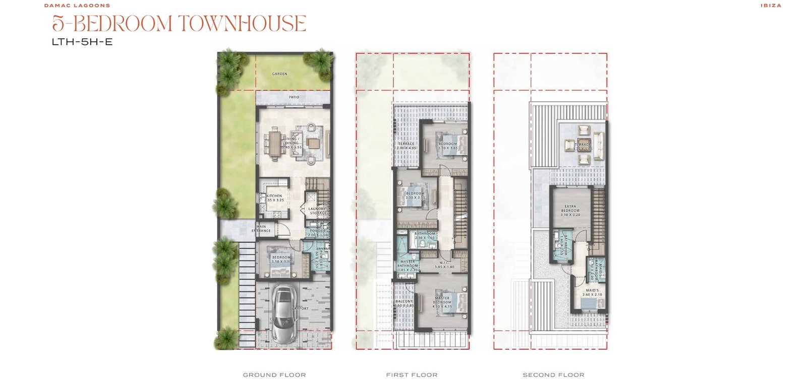 5 Bedrooms + Maid floor plan