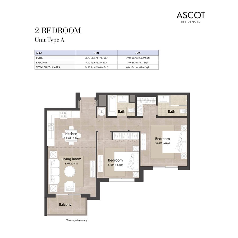 2 Bedroom floor plan