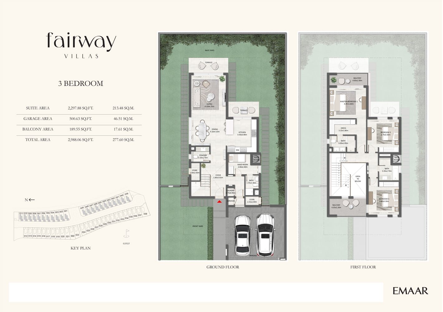 Fairway Villas at Emaar South floor plan