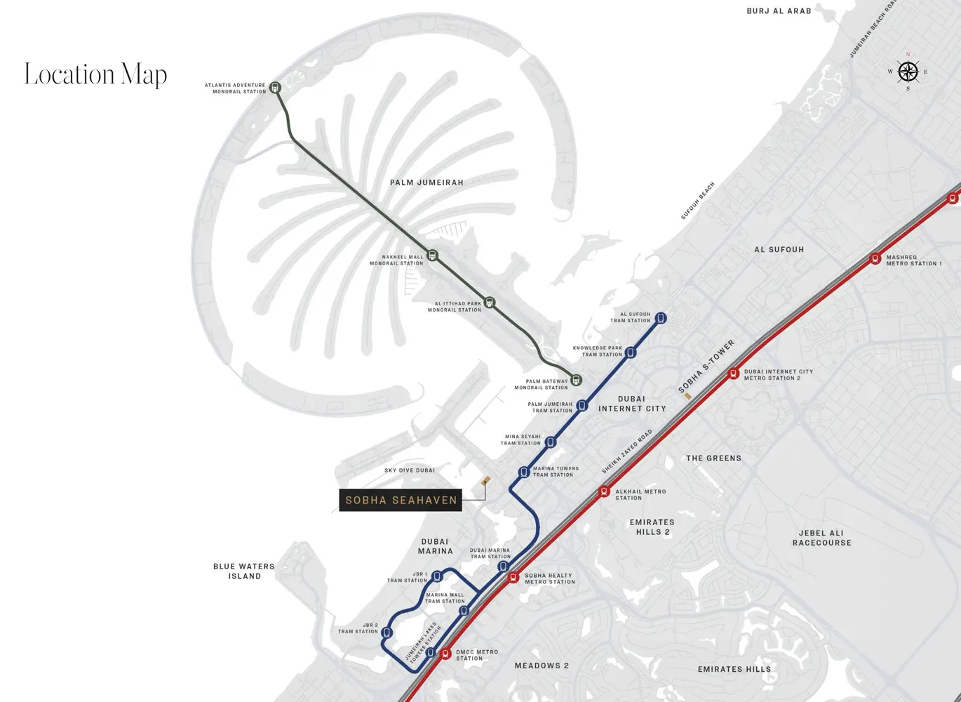 Sobha Seahaven location map
