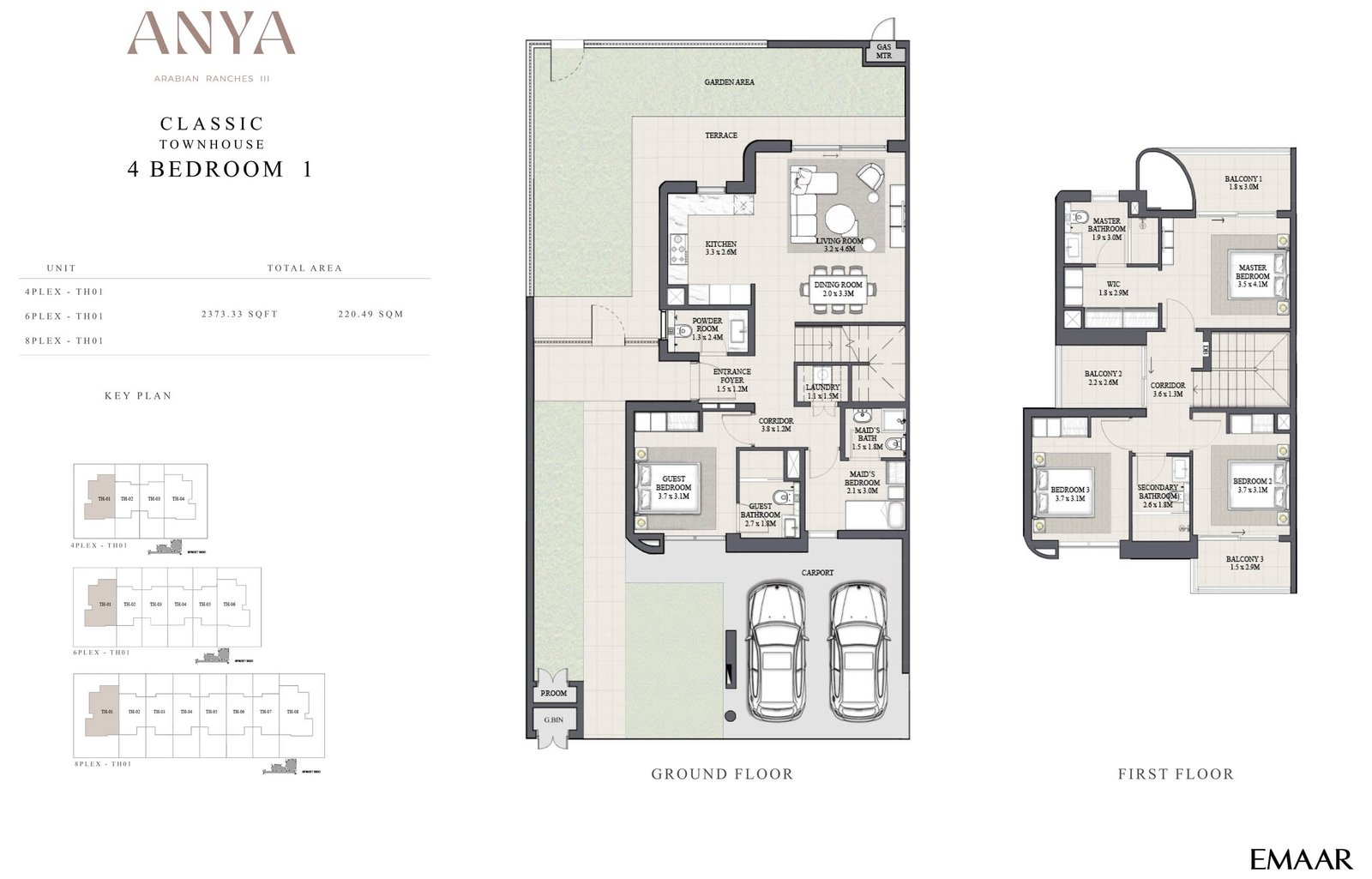 4 Bedrooms + Maid floor plan