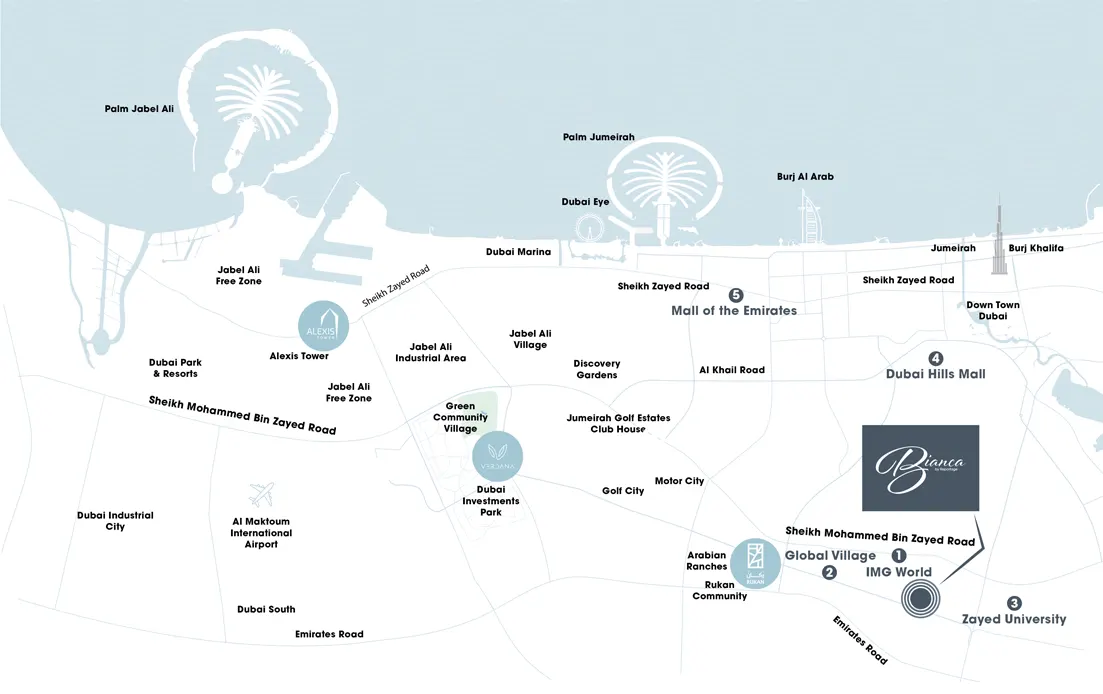 Bianca Townhouses location map