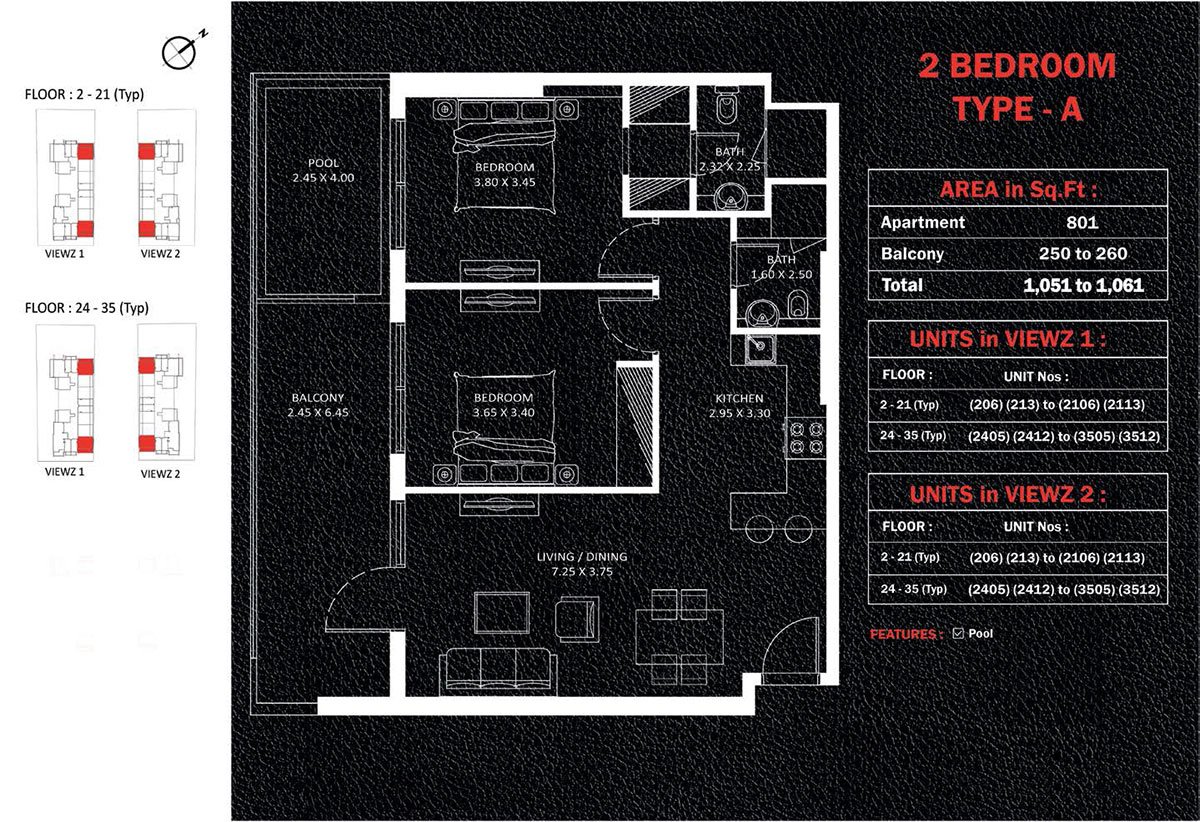 2 Bedroom floor plan