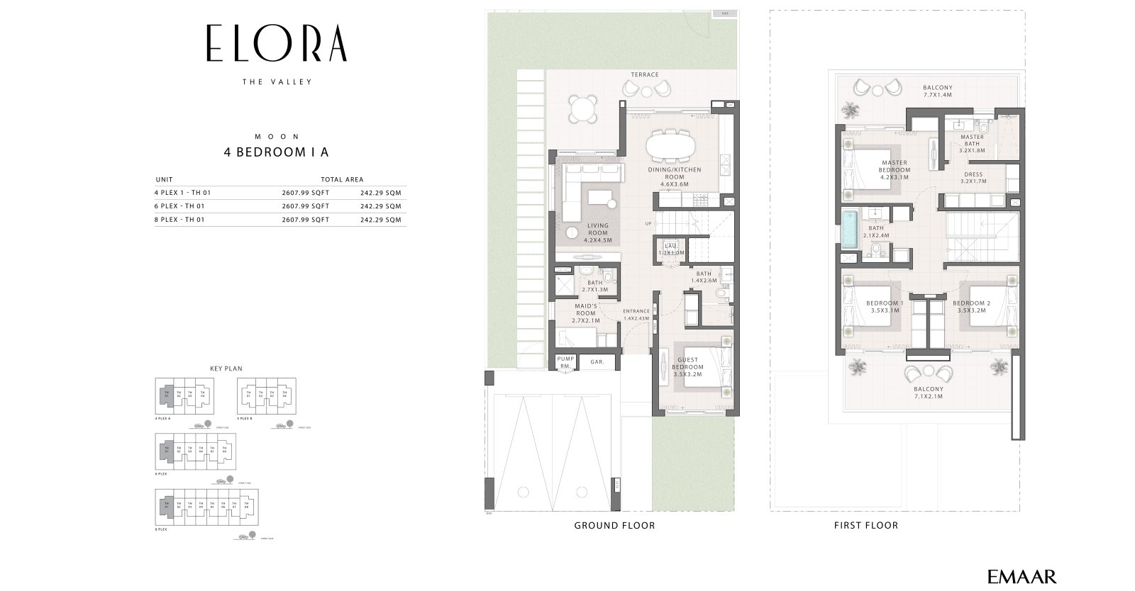 4 Bedrooms + Maid floor plan