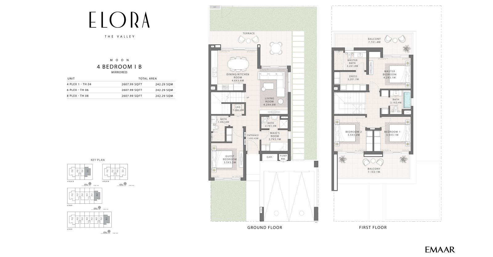 4 Bedrooms + Maid floor plan