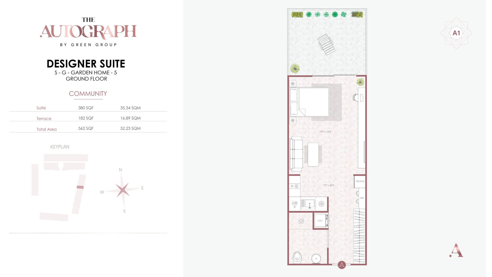 1 Bedroom floor plan